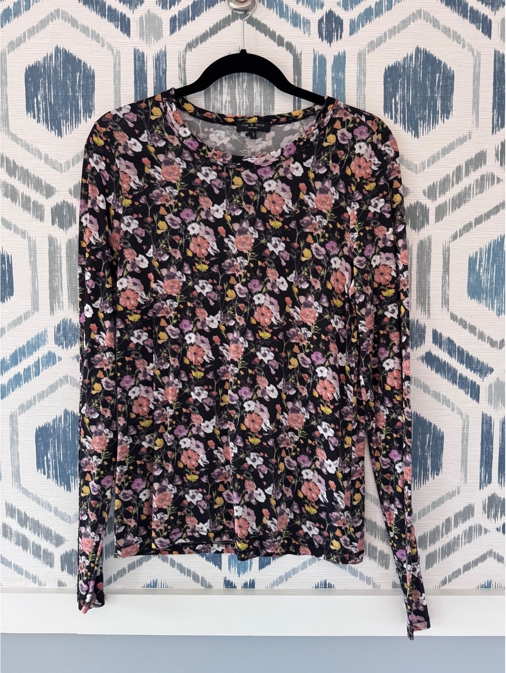 Rag & Bone Black Floral Top